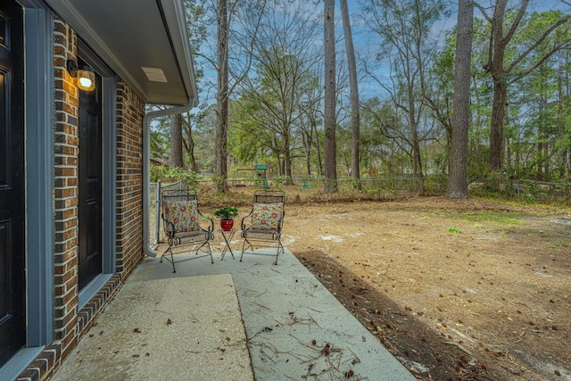 view of patio featuring a fenced backyard