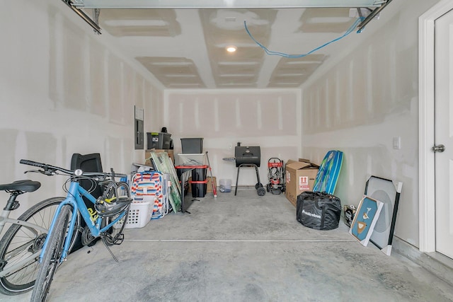 garage featuring electric panel