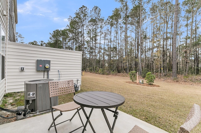 view of patio with central AC unit