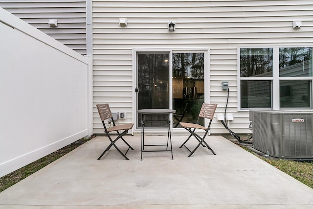 view of patio / terrace featuring central air condition unit