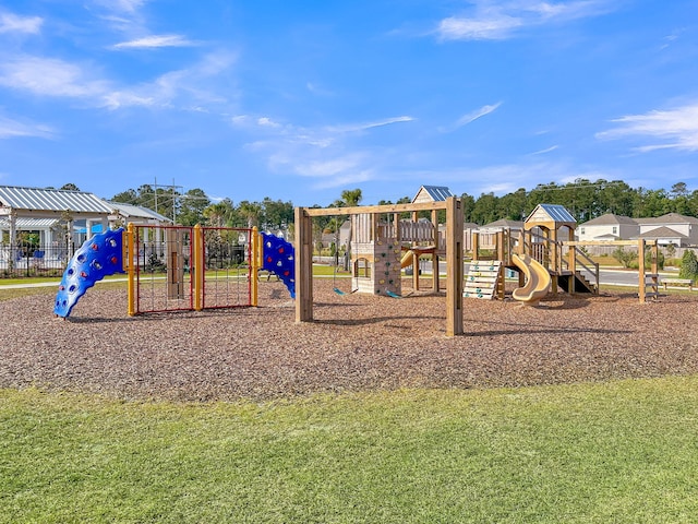 view of community jungle gym