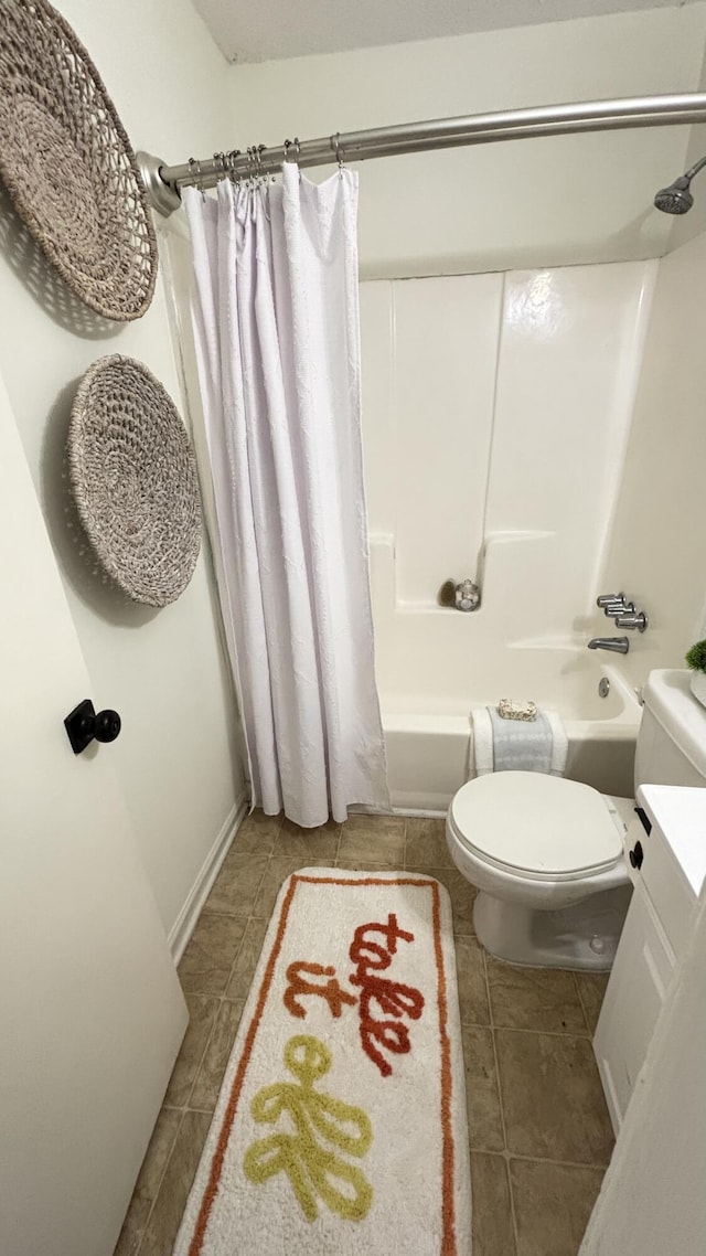 519 Parkdale Dr Unit J, Charleston, SC 29414 - bathroom featuring shower / tub combo, toilet, and tile patterned flooring