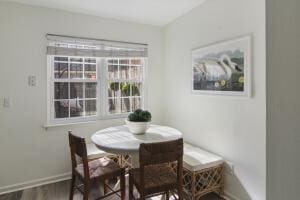 519 Parkdale Dr Unit J, Charleston, SC 29414 - dining area featuring baseboards and wood finished floors
