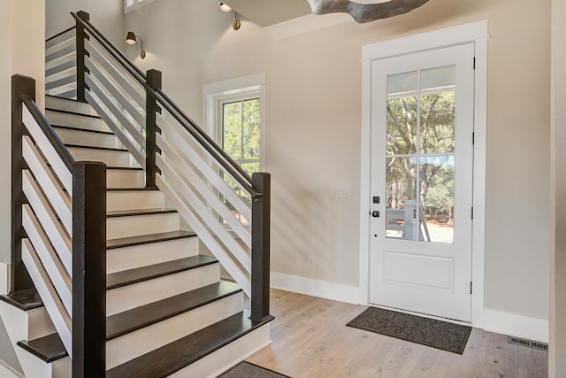 foyer featuring light hardwood / wood-style floors