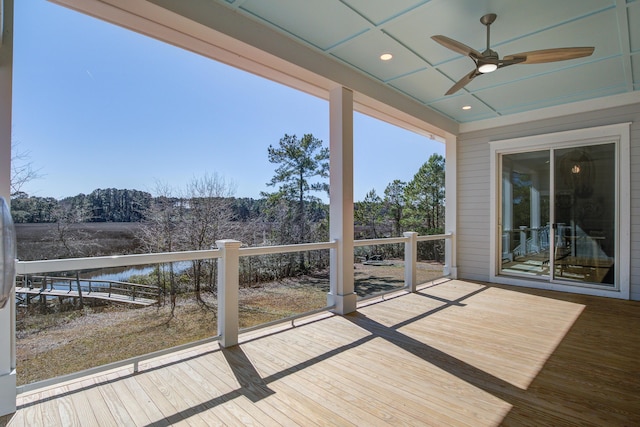 deck with ceiling fan