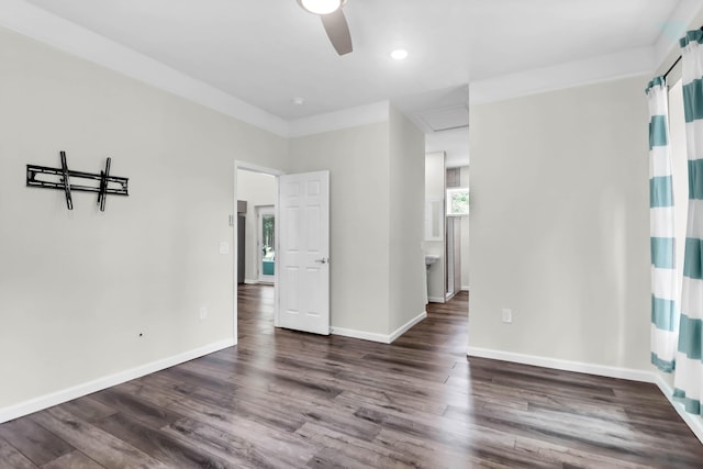 5233 Maybank Hwy, Wadmalaw Island, SC 29487 - spare room featuring ceiling fan, wood finished floors, and baseboards