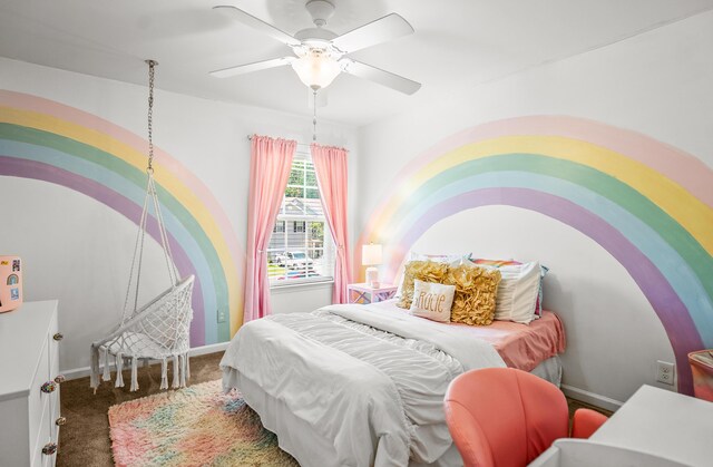 153 Glory Rd, Beaufort, SC 29906 - carpeted bedroom featuring baseboards and ceiling fan
