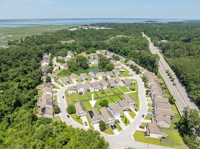 153 Glory Rd, Beaufort, SC 29906 - aerial perspective of suburban area featuring a large body of water and a forest
