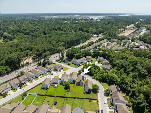 153 Glory Rd, Beaufort, SC 29906 - aerial perspective of suburban area featuring a heavily wooded area