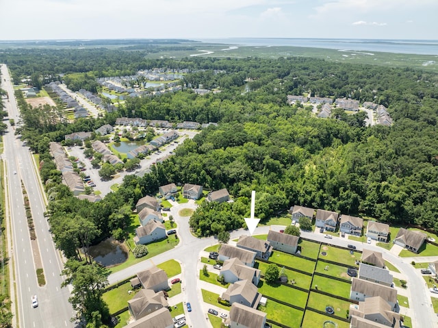 153 Glory Rd, Beaufort, SC 29906 - aerial perspective of suburban area with a heavily wooded area and a nearby body of water