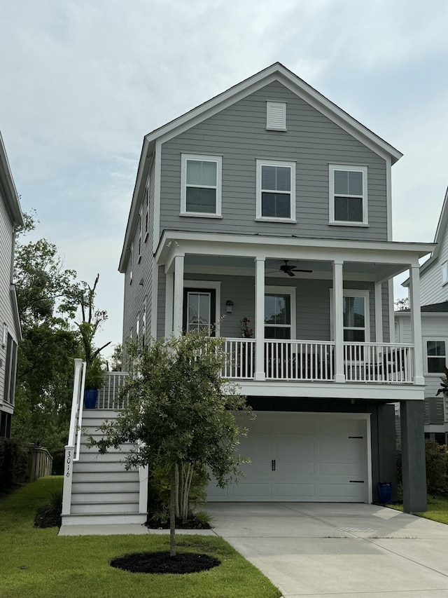 3016 Evening Tide Dr, Hanahan, SC 29410 - view of front of house featuring stairs, concrete driveway, and an attached garage