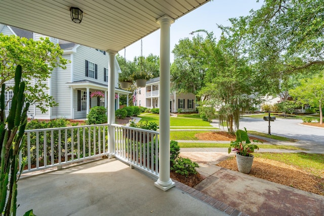 view of covered porch
