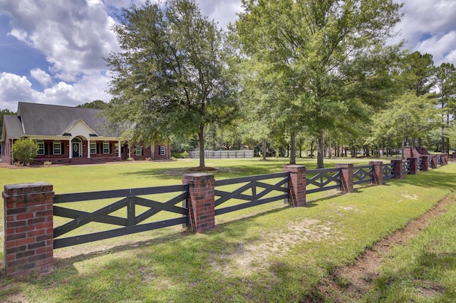 exterior space with a yard