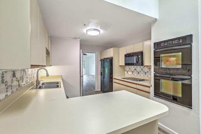 638 Harbor Creek Pl Unit 19, Charleston, SC 29412 - kitchen featuring black appliances, decorative backsplash, and light countertops