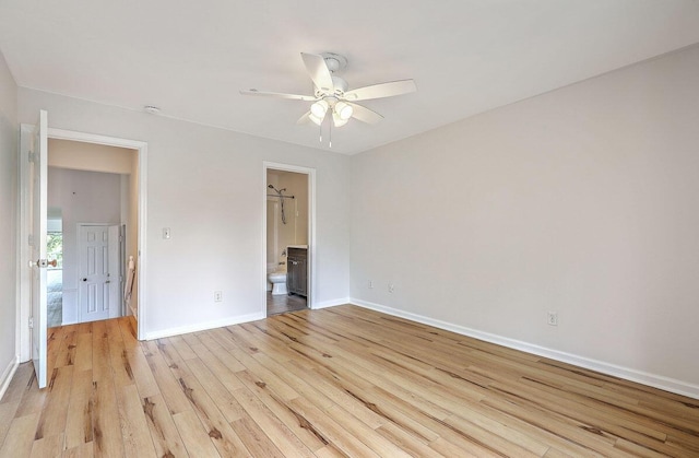 638 Harbor Creek Pl Unit 19, Charleston, SC 29412 - unfurnished bedroom with light wood-type flooring, ensuite bathroom, and ceiling fan