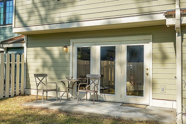 exterior space featuring a patio and french doors