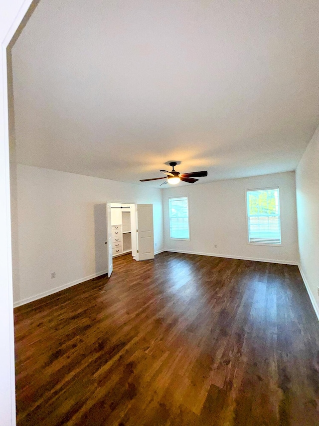 332 Southern Sugar Ave, Moncks Corner, SC 29461 - unfurnished living room with dark wood finished floors, baseboards, and ceiling fan