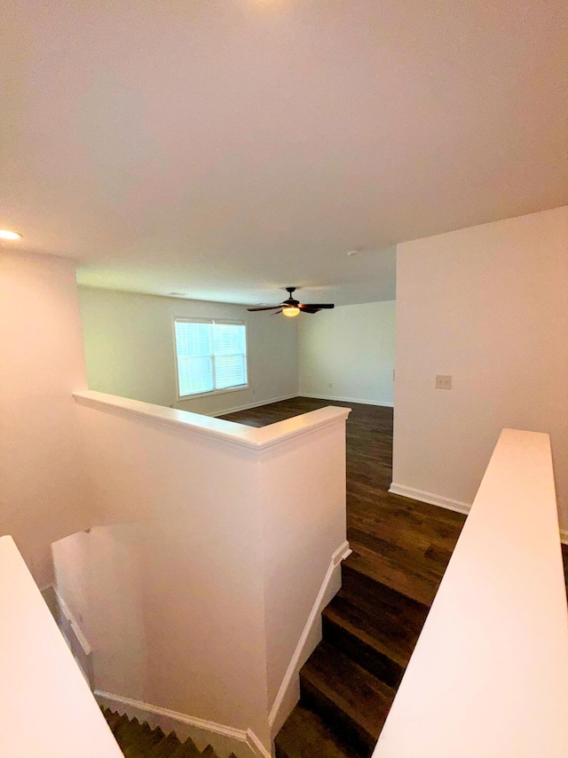 332 Southern Sugar Ave, Moncks Corner, SC 29461 - staircase featuring ceiling fan, wood finished floors, and baseboards