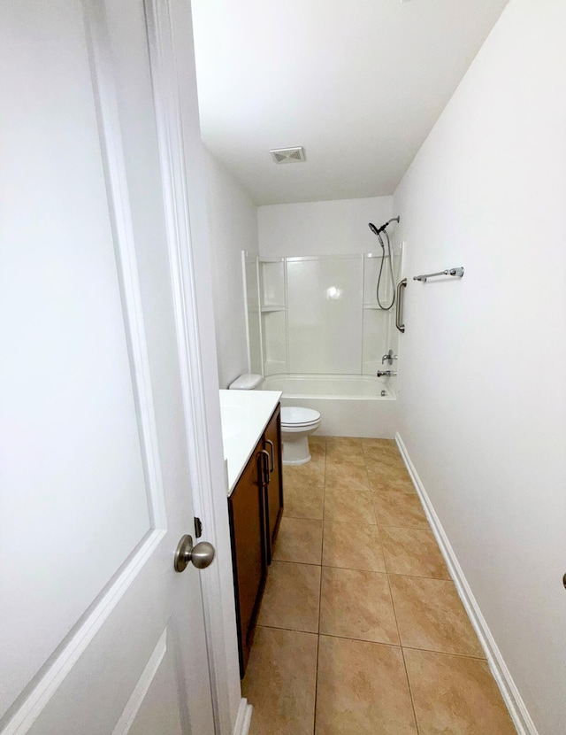 332 Southern Sugar Ave, Moncks Corner, SC 29461 - full bathroom with toilet, tile patterned flooring, vanity, washtub / shower combination, and baseboards