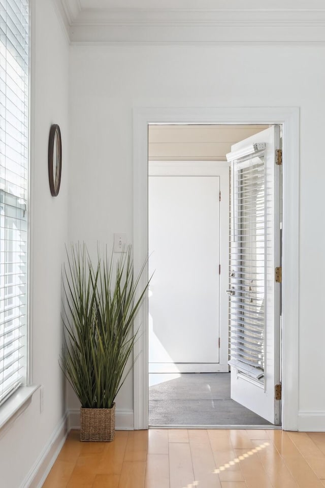 foyer with ornamental molding