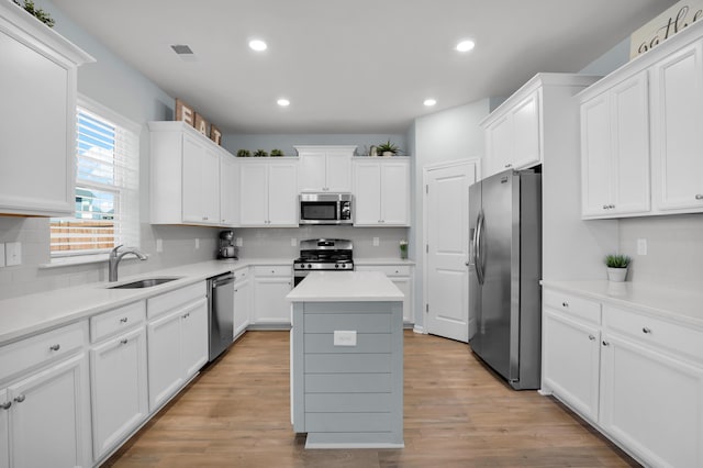204 Honey Horn Dr, Summerville, SC 29486 - kitchen featuring a sink, tasteful backsplash, white cabinetry, and stainless steel appliances