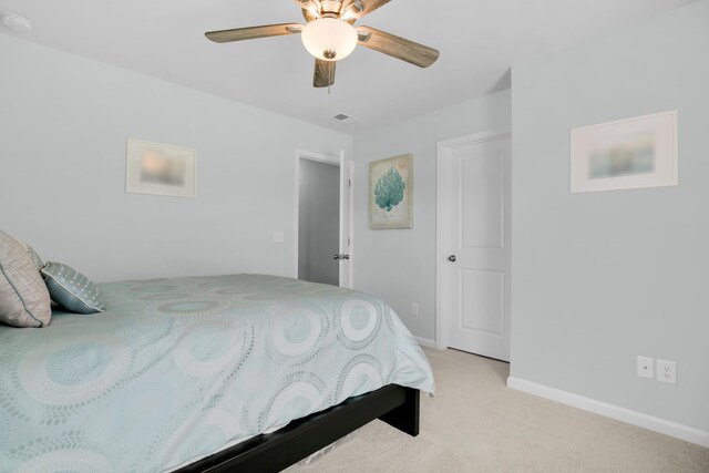 204 Honey Horn Dr, Summerville, SC 29486 - bedroom featuring visible vents, baseboards, a ceiling fan, and light carpet