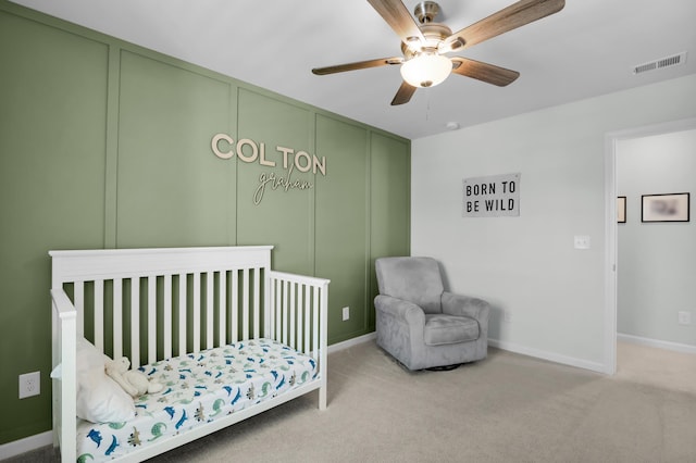 204 Honey Horn Dr, Summerville, SC 29486 - bedroom featuring carpet, visible vents, baseboards, and ceiling fan