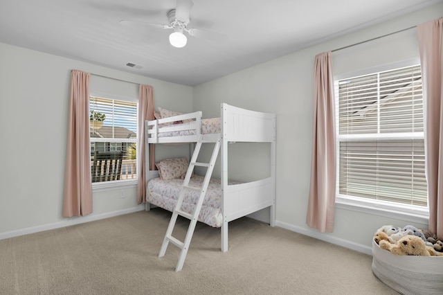 204 Honey Horn Dr, Summerville, SC 29486 - unfurnished bedroom with carpet, visible vents, baseboards, and a ceiling fan