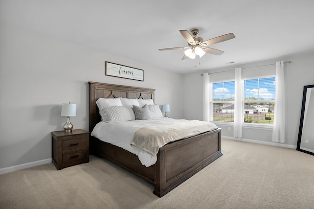 204 Honey Horn Dr, Summerville, SC 29486 - bedroom featuring light carpet, ceiling fan, baseboards, and visible vents