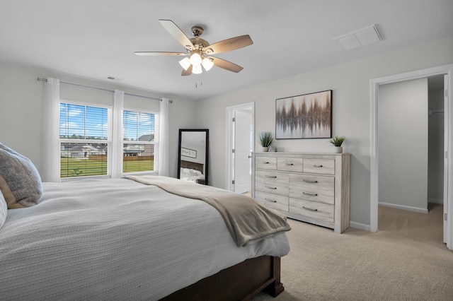 204 Honey Horn Dr, Summerville, SC 29486 - bedroom with ceiling fan, light colored carpet, baseboards, and visible vents
