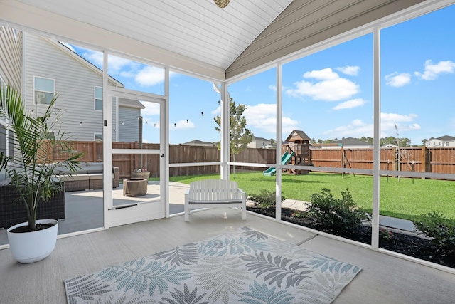 204 Honey Horn Dr, Summerville, SC 29486 - unfurnished sunroom featuring an outdoor hangout area