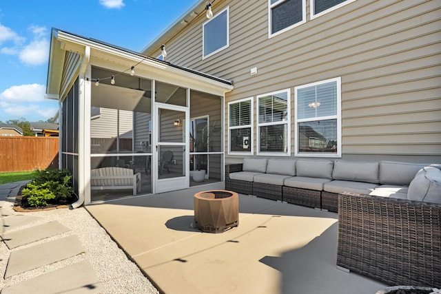 204 Honey Horn Dr, Summerville, SC 29486 - view of patio with fence, a sunroom, and an outdoor hangout area