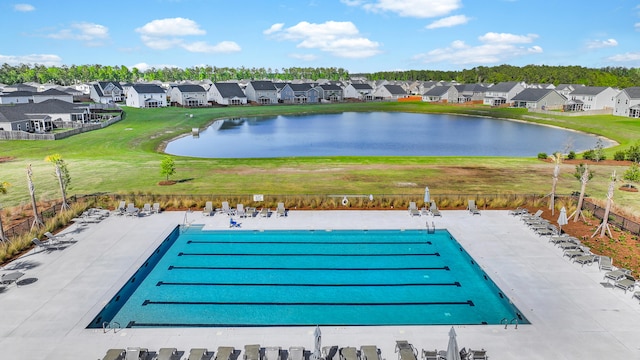 204 Honey Horn Dr, Summerville, SC 29486 - pool featuring a water view, fence, a residential view, and a patio area