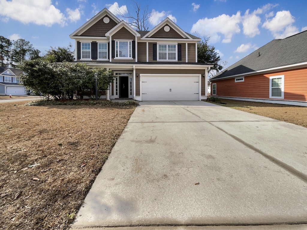 view of front of house with a garage