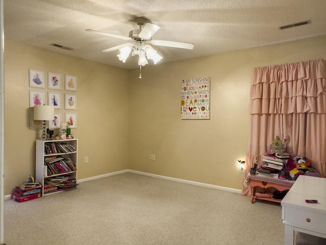 5505 Indigo Makers Trce, Charleston, SC 29418 - interior space with visible vents, carpet flooring, and a ceiling fan