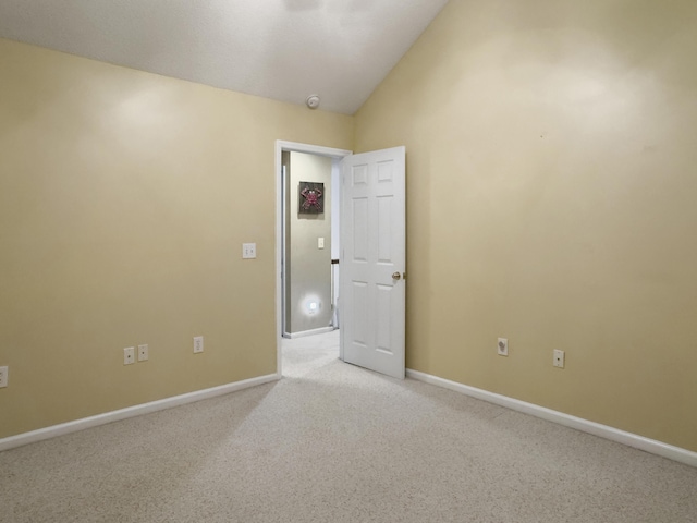5505 Indigo Makers Trce, Charleston, SC 29418 - unfurnished room with baseboards, light carpet, and lofted ceiling