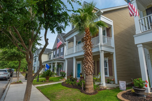 view of home's exterior featuring a balcony