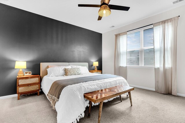 9712 Fanning Basket Ln, Ladson, SC 29456 - bedroom with light carpet, baseboards, and ceiling fan