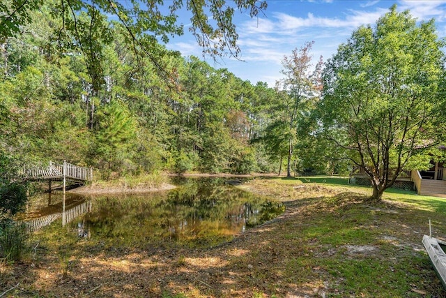 view of yard featuring a water view