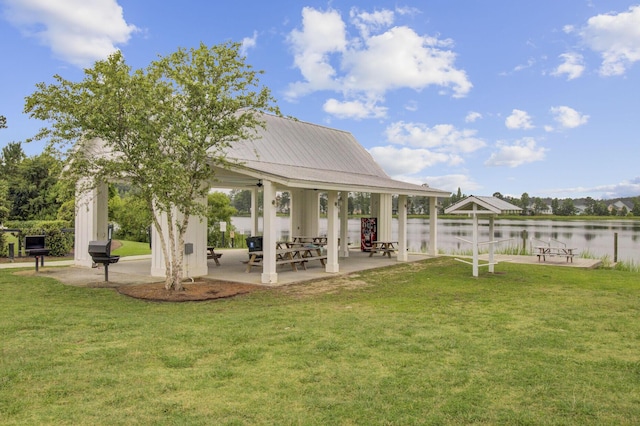 121 Ancestry Ln, Moncks Corner, SC 29461 - view of green lawn featuring a gazebo and a water view