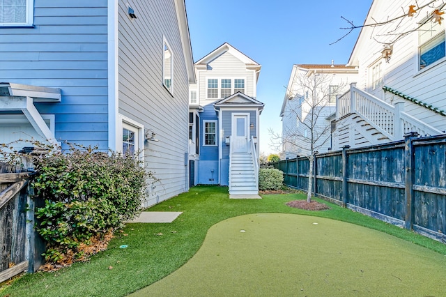 view of yard featuring fence