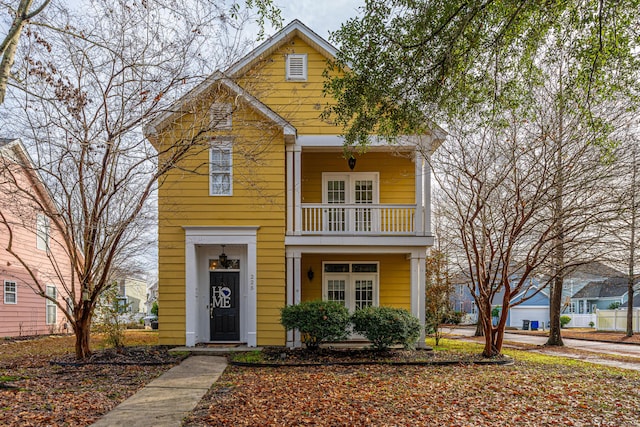 front of property with a balcony