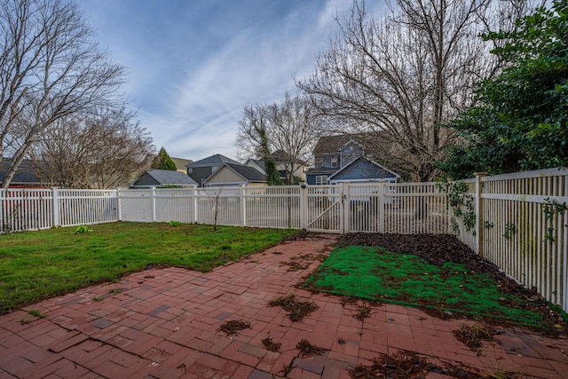 view of yard with a patio area