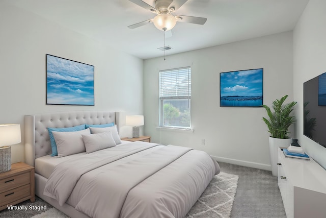 211 Saxony Loop, Summerville, SC 29486 - bedroom with light colored carpet, baseboards, and a ceiling fan