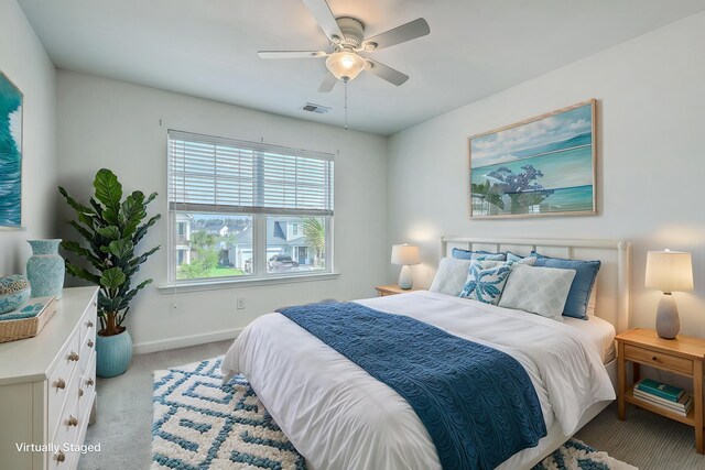 211 Saxony Loop, Summerville, SC 29486 - bedroom featuring light colored carpet, baseboards, and a ceiling fan