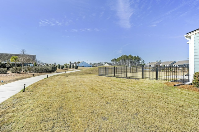 view of yard featuring fence