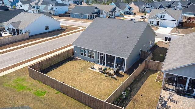 aerial view with a residential view