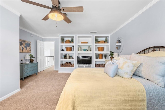 555 Pointe Of Oaks Rd, Summerville, SC 29485 - bedroom featuring carpet, ornamental molding, baseboards, and a ceiling fan