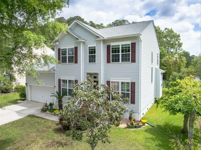 2132 Summerwood Dr, Mount Pleasant, SC 29466 - view of front of property featuring concrete driveway, a front yard, and a garage
