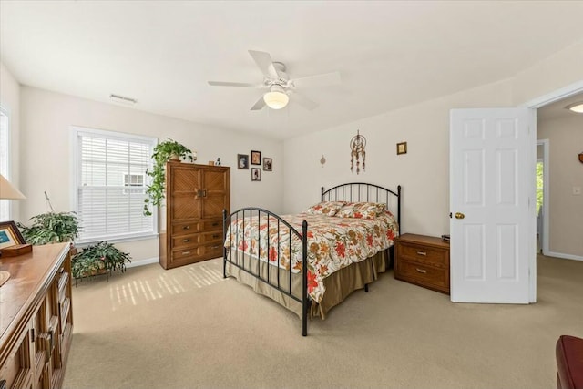 2132 Summerwood Dr, Mount Pleasant, SC 29466 - bedroom featuring light colored carpet, a ceiling fan, and baseboards